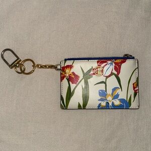 Tory Burch Floral Keychain Card Holder